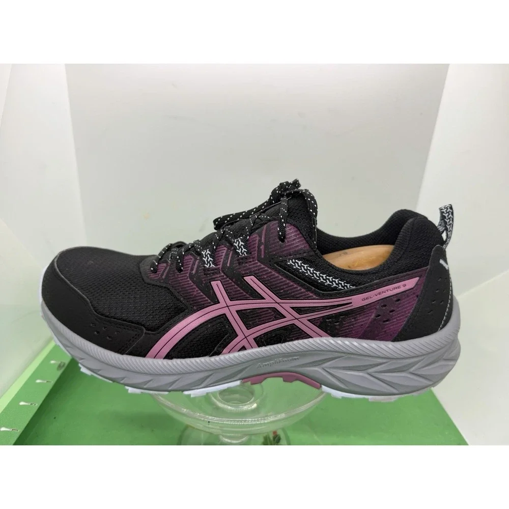 Asics Gel-Venture 9 Womens Size 12 Black Purple Trail Running Shoes 1012B313